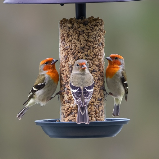 Multiple birds perched on suet feeder