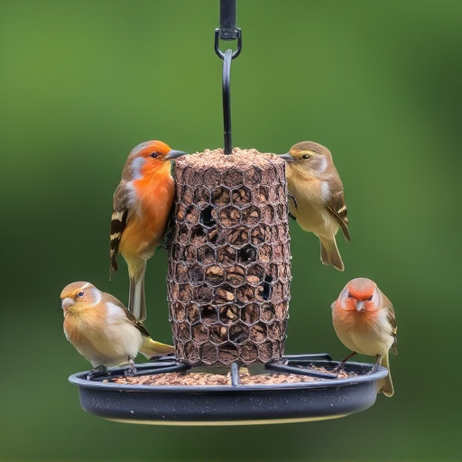 Multiple birds perched on suet feeder