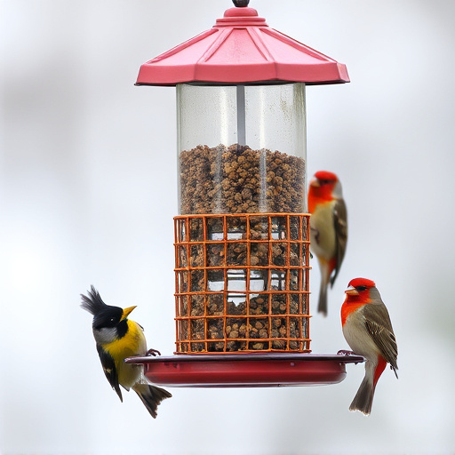 Multiple birds perched on suet feeder