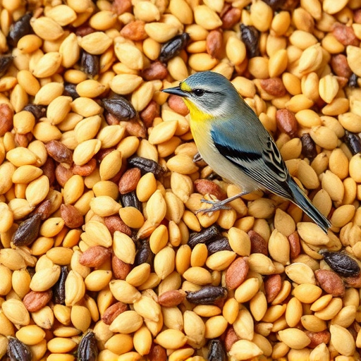 Natural bird food mix with sunflower hearts