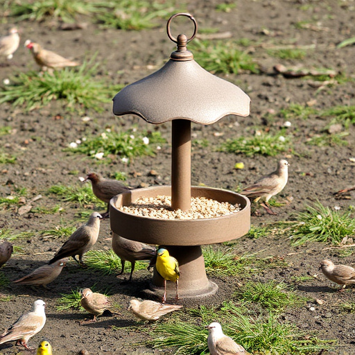 Natural ground feeding station for birds