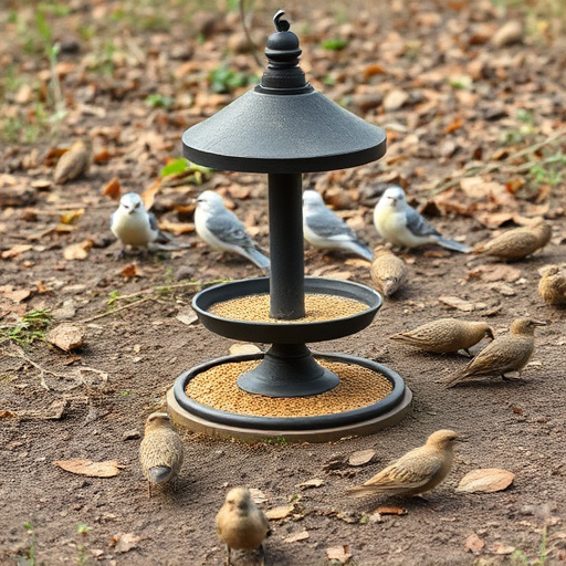 Natural ground feeding station for birds