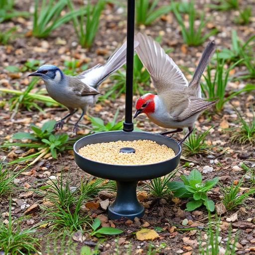 Natural ground feeding station for birds