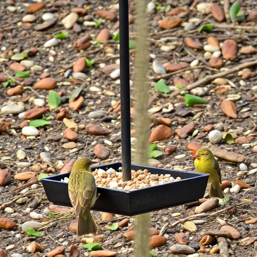 Natural ground feeding station for birds