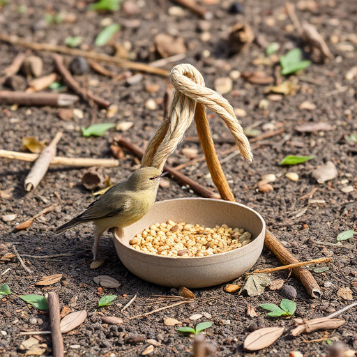 Natural ground feeding station for birds