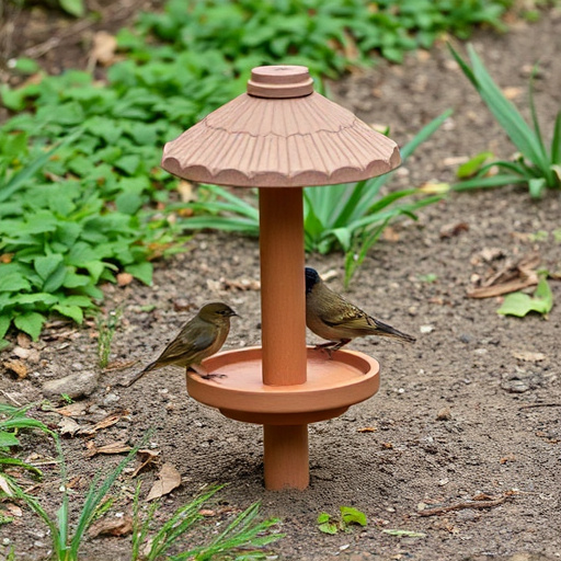 Natural ground feeding station for birds
