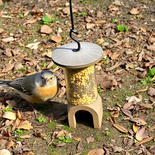 Natural ground feeding station for birds
