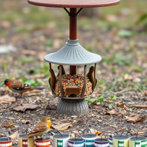Natural ground feeding station for birds