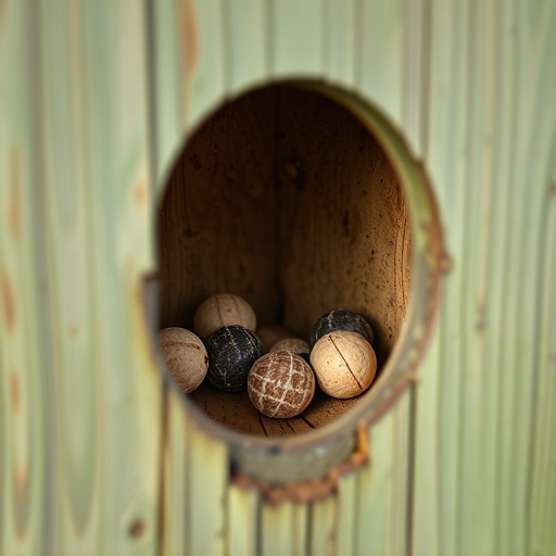 Nest box with entrance hole close-up