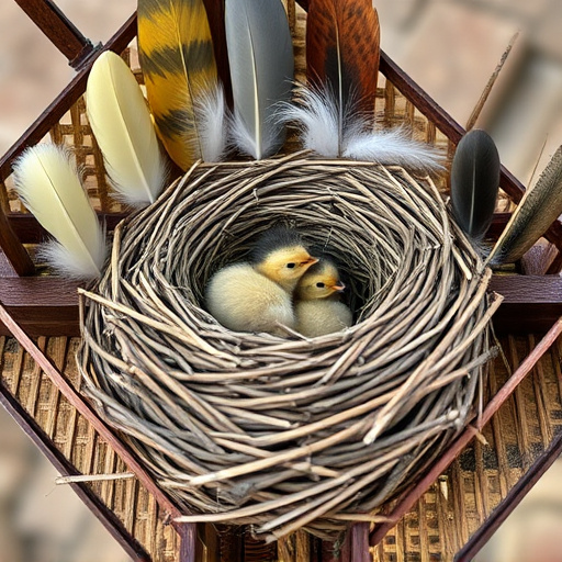 Nest with feathers but no chicks