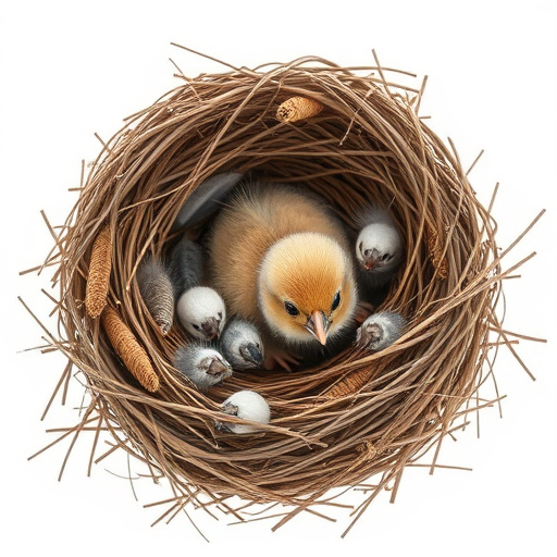 Nest with feathers but no chicks