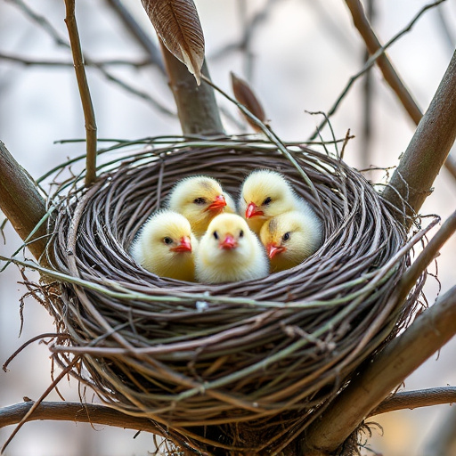 Nest with feathers but no chicks