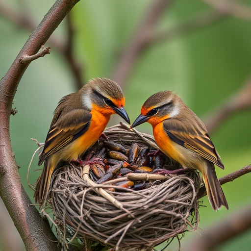 Nesting birds fed soft insects