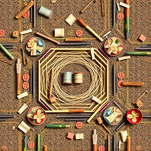 Nesting material scattered on ground