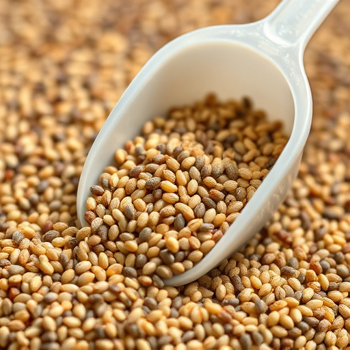 Niger seed in a plastic scoop