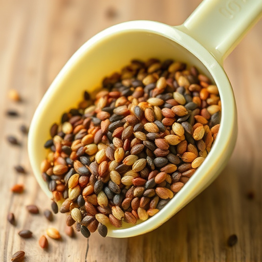 Niger seed in a plastic scoop