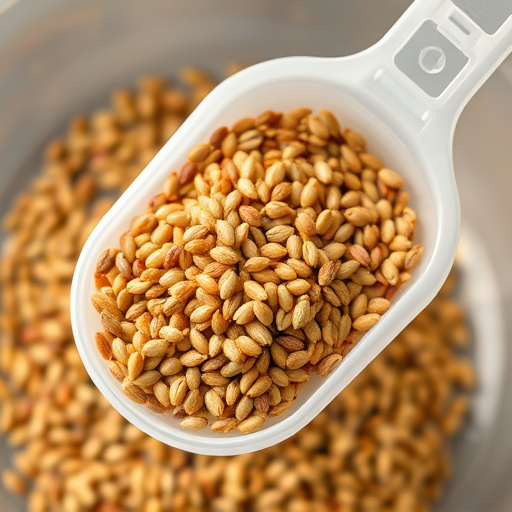 Niger seed in a plastic scoop