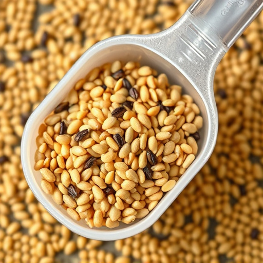 Niger seed in a plastic scoop