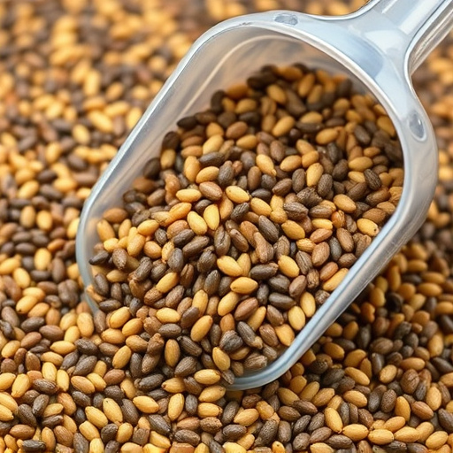 Niger seed in a plastic scoop