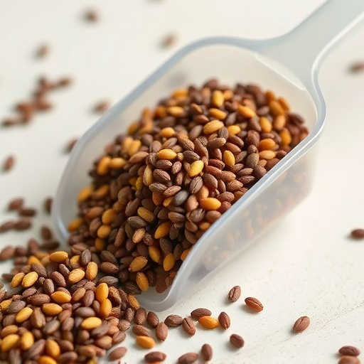 Niger seed in a plastic scoop
