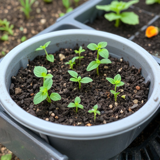 No-grow seed mix on garden tray