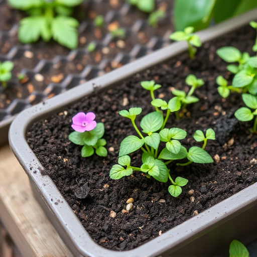 No-grow seed mix on garden tray