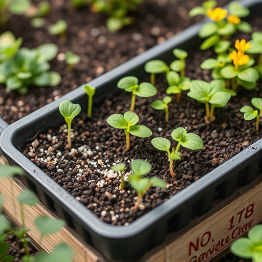 No-grow seed mix on garden tray
