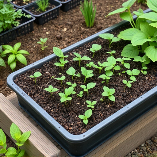 No-grow seed mix on garden tray