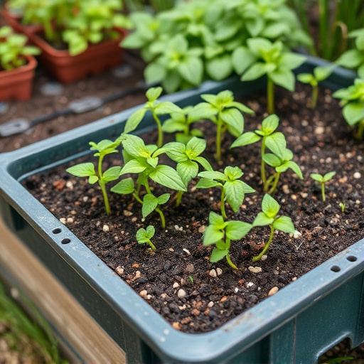 No-grow seed mix on garden tray