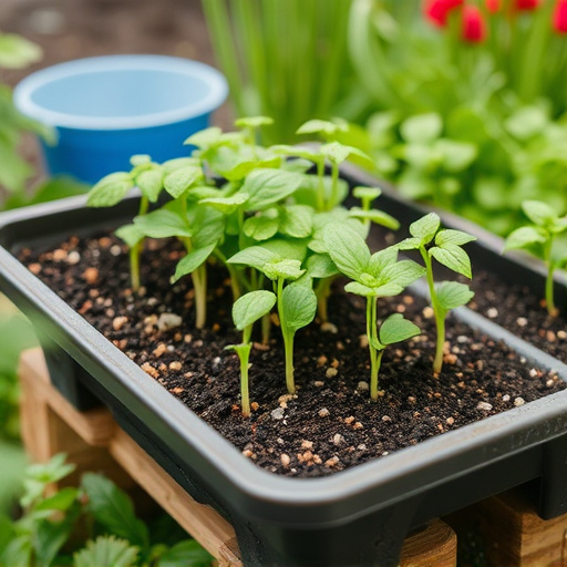 No-grow seed mix on garden tray