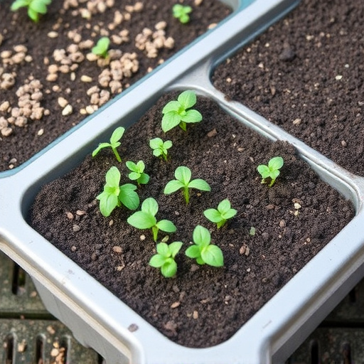 No-grow seed mix on garden tray