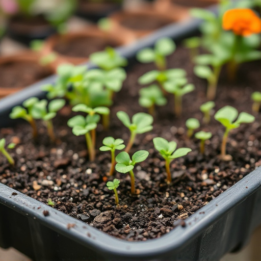 No-grow seed mix on garden tray