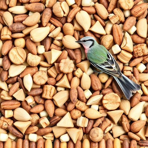 Nut and seed mix for wild birds