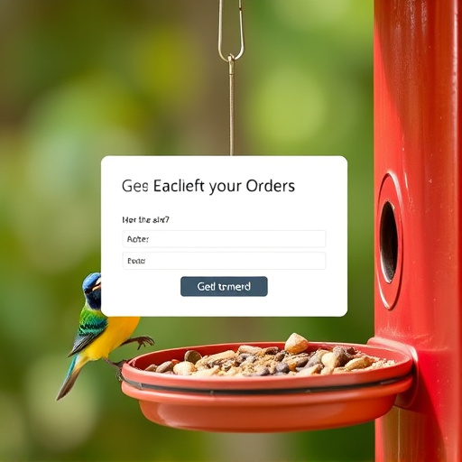 Online order confirmation for bird feed