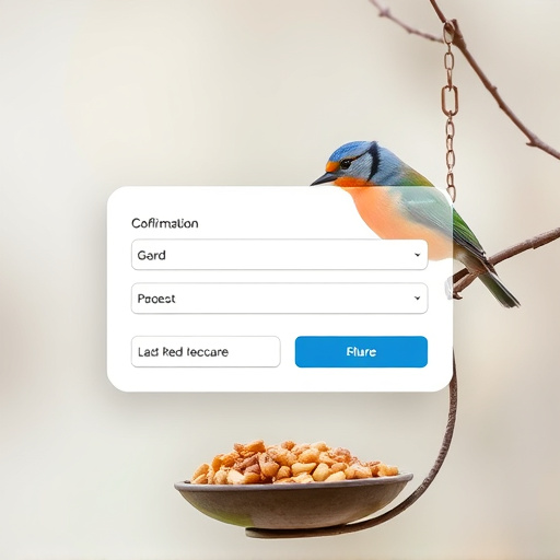 Online order confirmation for bird feed