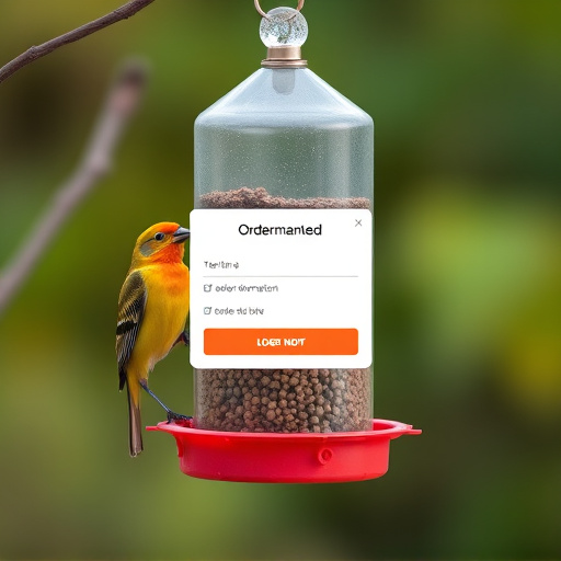 Online order confirmation for bird feed