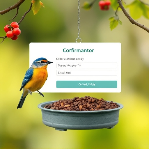 Online order confirmation for bird feed