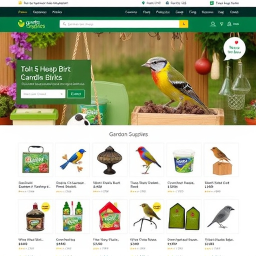 Online shop with garden bird supplies