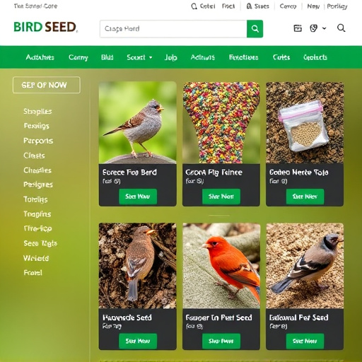 Online store page showing bird seed options