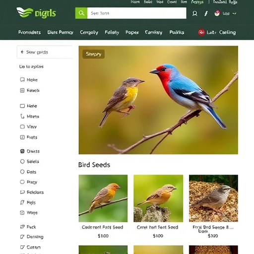 Online store page showing bird seed options