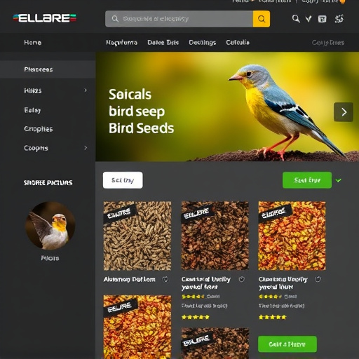 Online store page showing bird seed options