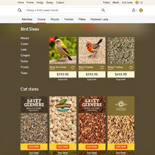 Online store page showing bird seed options