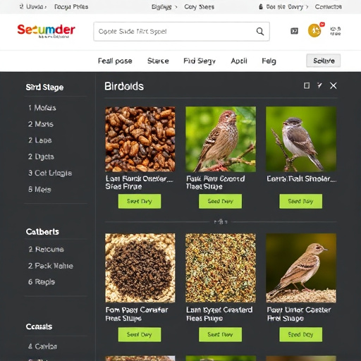 Online store page showing bird seed options