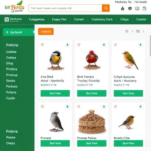 Online store page showing bird seed options