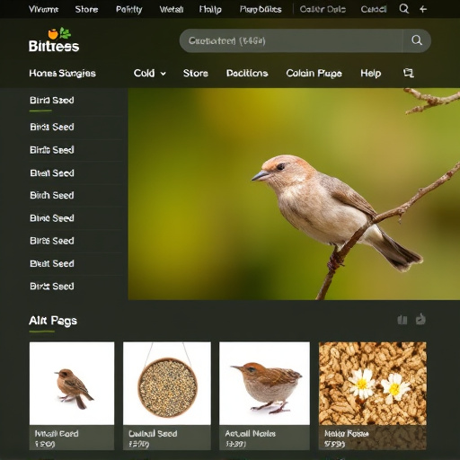 Online store page showing bird seed options