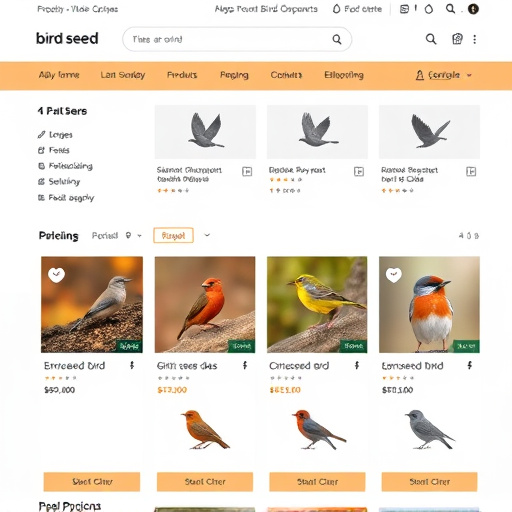 Online store page showing bird seed options