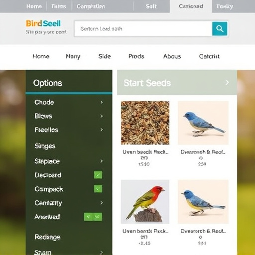 Online store page showing bird seed options