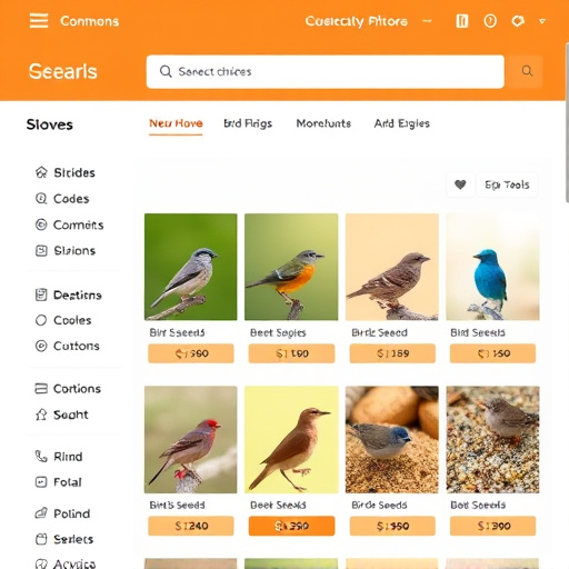 Online store page showing bird seed options