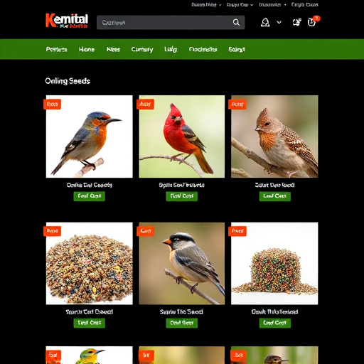 Online store page showing bird seed options
