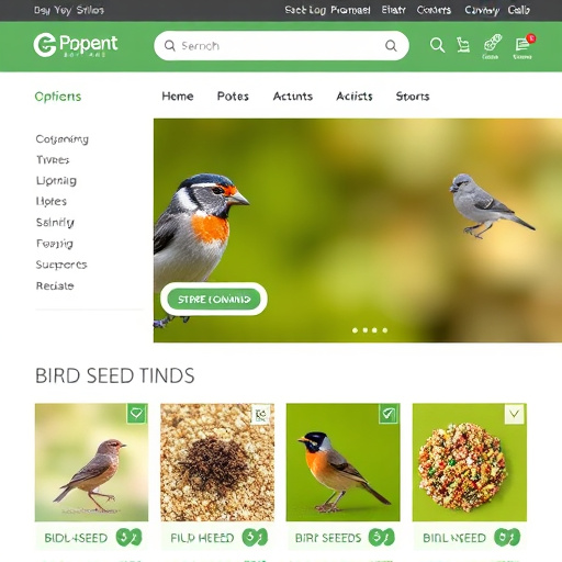 Online store page showing bird seed options